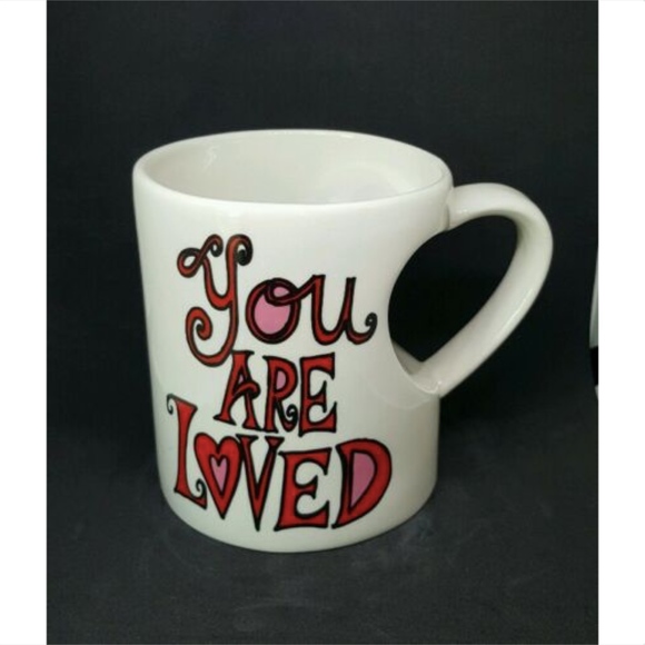 Valentines Day You are Loved Coffee Mug Cup Heart Valentines 12 fl oz ceramic - Picture 2 of 8